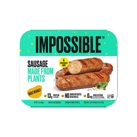 Amazon.com: Impossible™ Sausage Made From Plants, Bratwurst, 4 Links