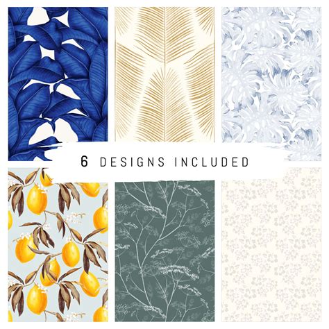 Wallpaper Sample Bundle 6 Botanical Wallpaper Design Samples