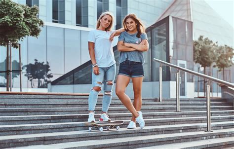 Wallpaper Girl Shorts Model Pretty Jeans Blonde Sneakers For Mobile And Desktop Section