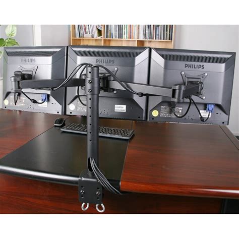 Vivo Triple Lcd Monitor Heavy Duty Height Adjustable 3 Screen Desk