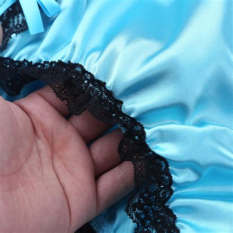 Us Mens Satin Briefs Ruffled Lace Sissy Panties Crossdress Underpants Lingerie Ebay