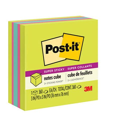 Feuillets Post It Super Sticky Cubes