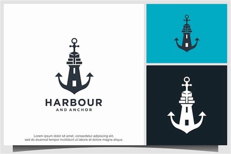 Premium Vector Harbor And Anchor Logo