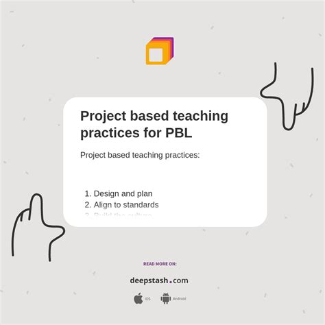 Project Based Teaching Practices For Pbl Deepstash