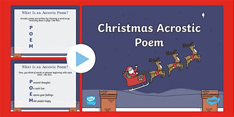 Christmas Acrostic Poem Ks2 Powerpoint Teacher Made