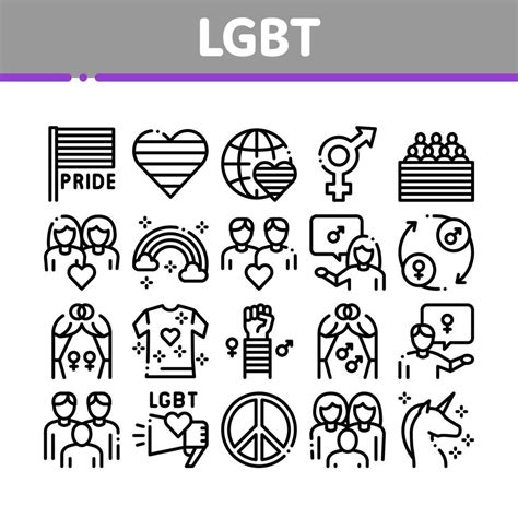 conjunto de iconos de colección gay homosexual lgbt vector 17537551 Vector en Vecteezy