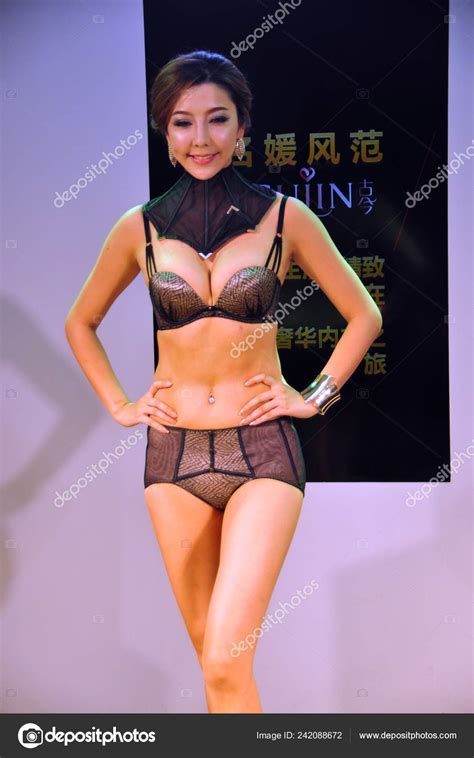 Model Displays New Creation Shanghai International Lingerie Fashion Show Stock Editorial