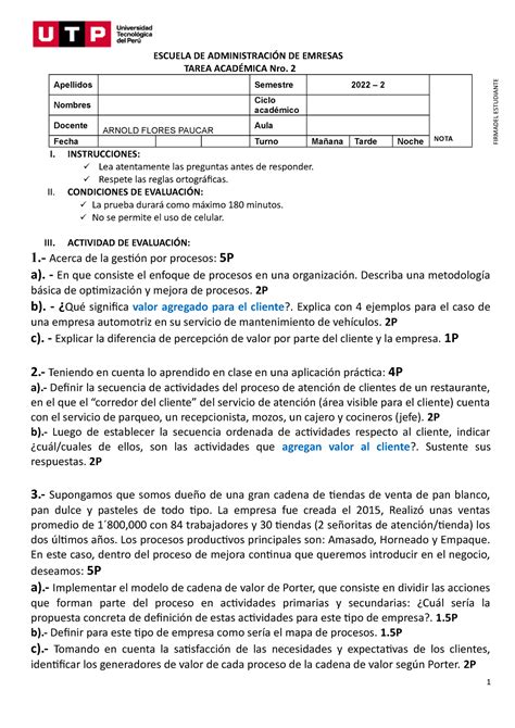 S16 TA Organización Tarea de Utp Lima sur 2022 ESCUELA DE