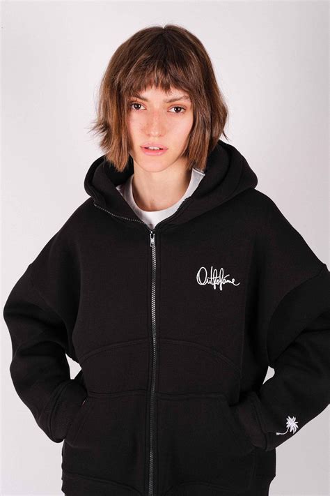 Худи на молнии BASIC BLACK | OUT FO FAME интернет-магазин стильной одежды