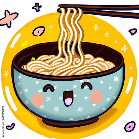 Cute Kawaii Ramen Illustration Ramen Bowl Art Ramen Cute Kawaii