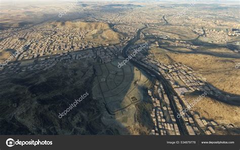 Mecca Drone View Mecca Aerial View Realistic Render Stock Photo by ...