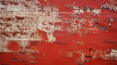 Rustic Background Peeling Red Paint On Weathered Iron Texture