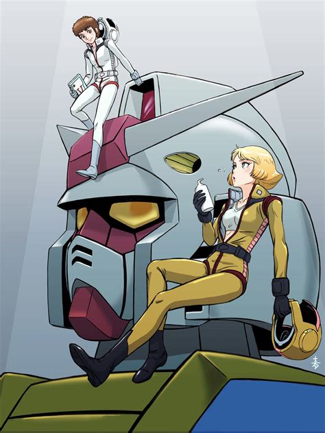 Rx 78 2 Amuro Ray And Sayla Mass Gundam And 1 More Drawn By Aobito