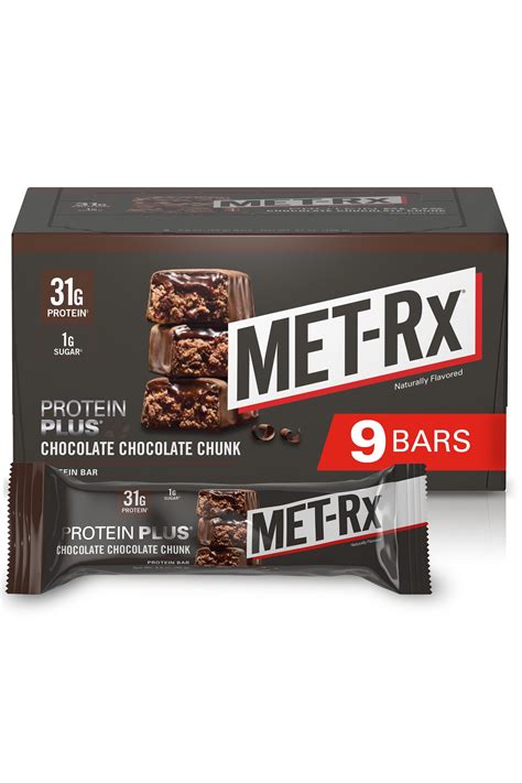 Met Rx Protein Plus Bar Chocolate Chocolate Chunk 32g Protein 9 Bars