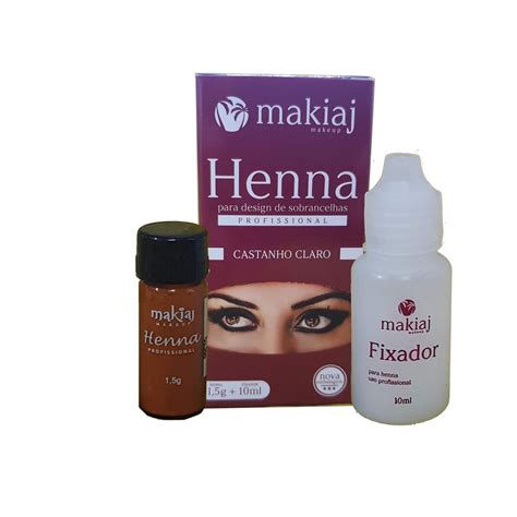 Makiaj Kit Henna Sobrancelha designer 1 5g pó e 10ml Fixador Todas