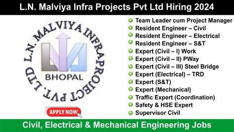 L N Malviya Infra Projects Pvt Ltd Hiring 2024 Hiring For Multiple