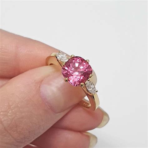 Pink Spinell Diamant Ring Vintage Jewellery