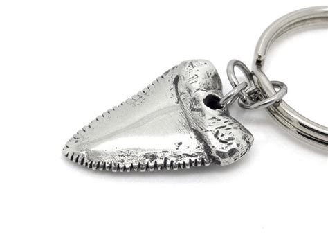 handmade shark tooth keychain sharktooth key holder  etsy