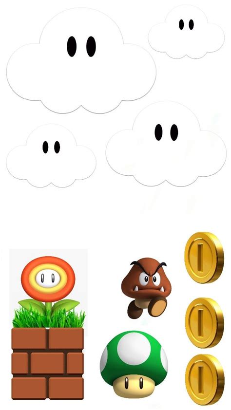 Mario Svg Mario Cloud Svg Png Clipart Luigi Svg Mario Birthday Cricut