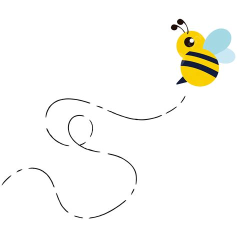 Flight Path Vector Hd Png Images Yellow Cute Bee Flight Path Bee