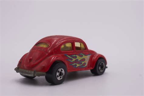 Hot Wheels Vw Bug Enamel Cherry Red Blue Card Perfect Birthday Gift Miniature Collectable Scale