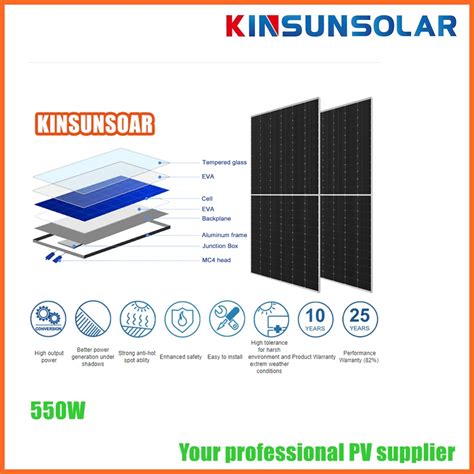 540W 545W 550W Mono Perc Solr Panel For Solar System Solar Mono Panel