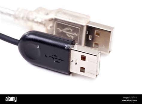 Macro view of USB cable. Isolated on white background Stock Photo - Alamy