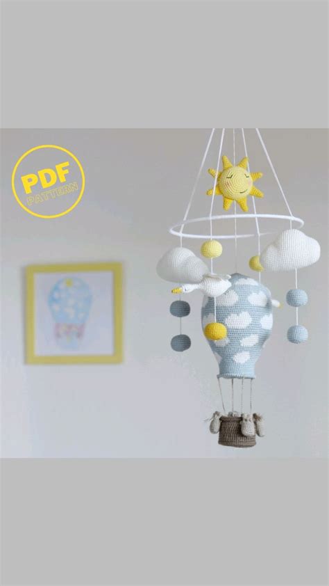Baby Mobile Hot Air Balloon Crochet Pattern Angevika Crochet Crochet Baby Mobiles Baby