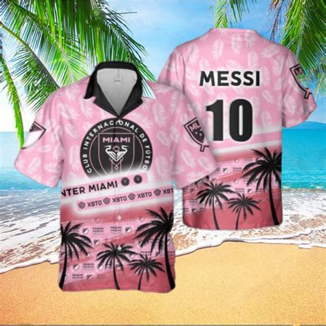 Lionel Messi The Goat Inter Miami Hawaiian Shirt Teejeep