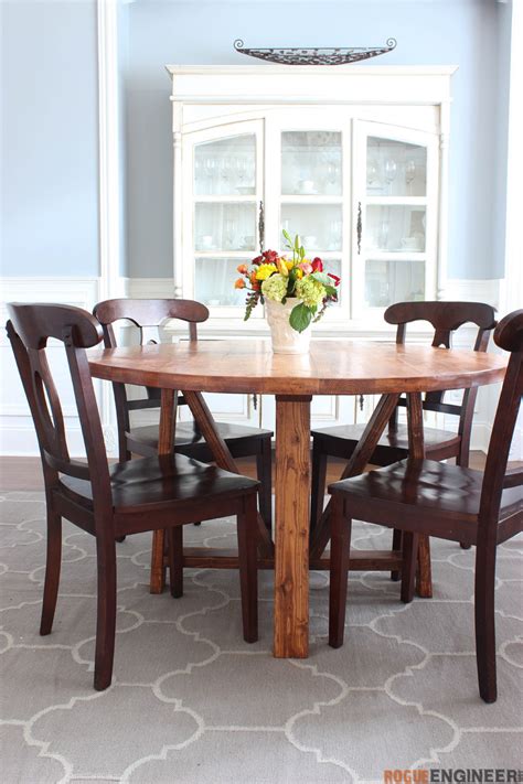 Round Trestle Dining Table { Free DIY Plans } Rogue Engineer