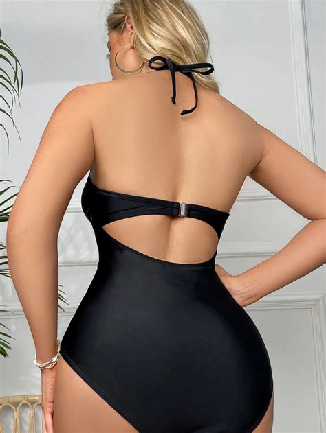 New Hot Selling Solid Color Mesh Splicing Backless Sexy Jumpsuit Bikini Swimsuit For Women