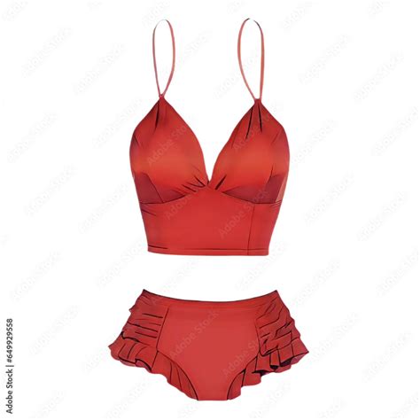 Red Realistic Lingerie Vector Generative Ai Red Lingerie Stock Illustration Adobe Stock