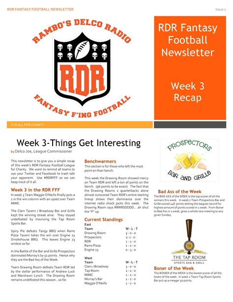 Fantasy Football Newsletter Template