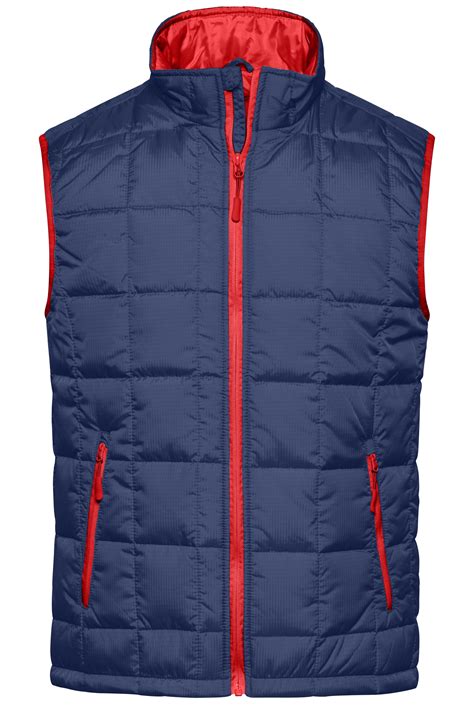 Men Mens Padded Light Weight Vest Navy Red Daiber