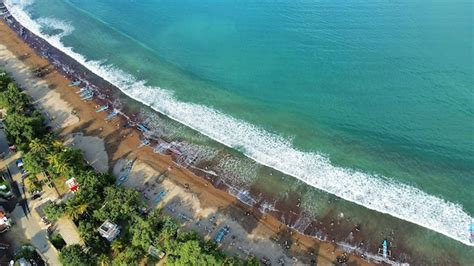 Premium Photo Beautiful Aerial View Panoramic Beach In Pangandaran