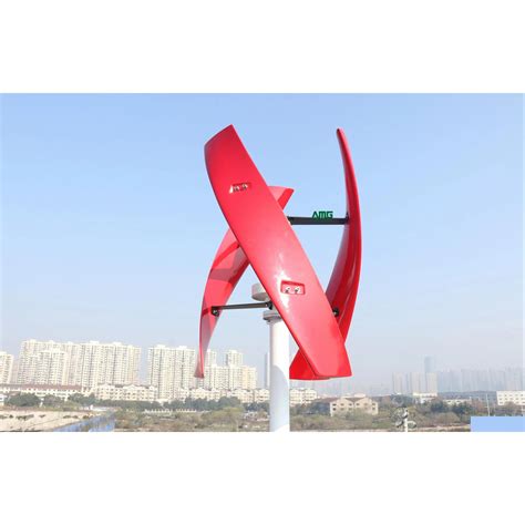 Wind Generators 600w 12v Spiral Turbine Generator Redwhite Vawt Vertical Axis Residential