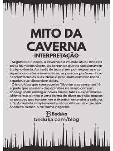 O Que É o Mito Da Caverna - Entenda A Alegoria Da Caverna, de Platão | PDF