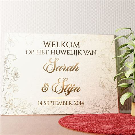 Welkomstbord Bruiloft Personaliseerbare Canvassen