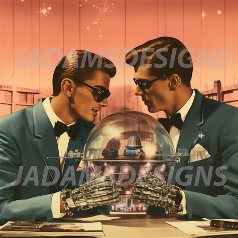 Retro Futuristic Gay Couple Digital Artwork Etsy