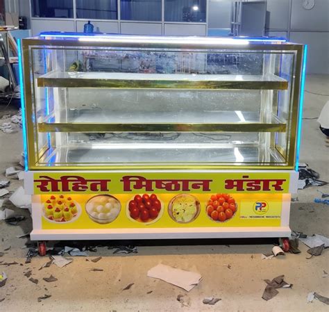 Stainless Steel Shelves Sweet Display Counters For Bakery At Rs