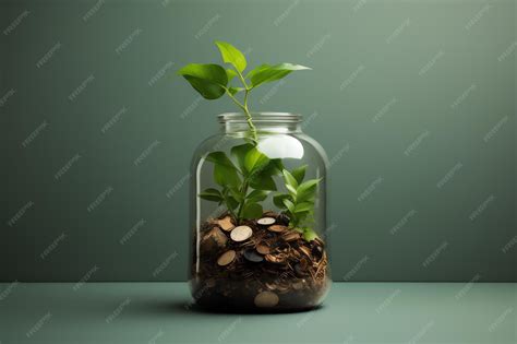 premium photo  plant growing   jar