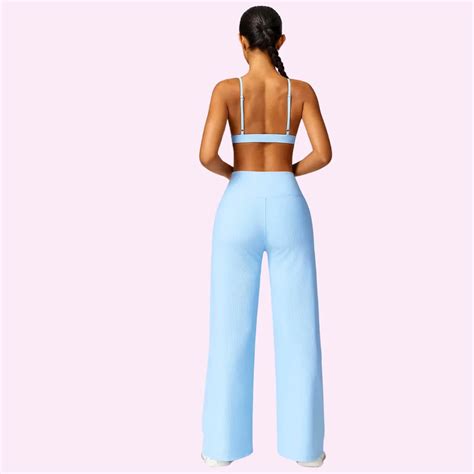 Deep V Backless Flared Leg Pant Set Beach Babe Bikini