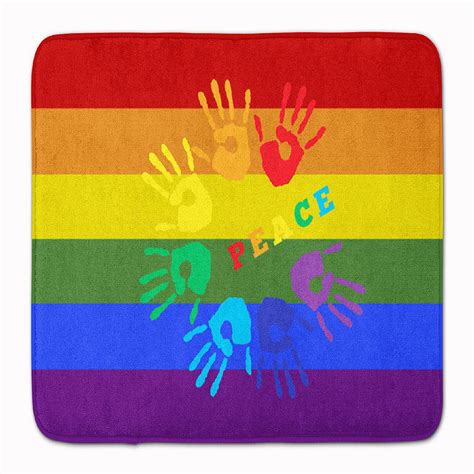 Caroline S Treasures Gay Pride Peace Hands Machine Washable Memory Foam Mat X Pride
