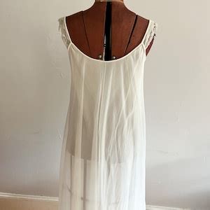 1960s White Peignoir Set By Radcliffe Slip And Puff Sleeve Jacket Lace Vintage Lingerie Bridal