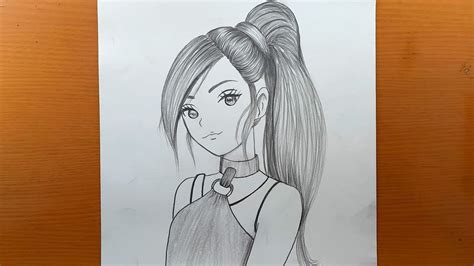 Desenhar Anime Menina - Como desenhar MENINA de anime || Desenho a lápis para iniciantes ...