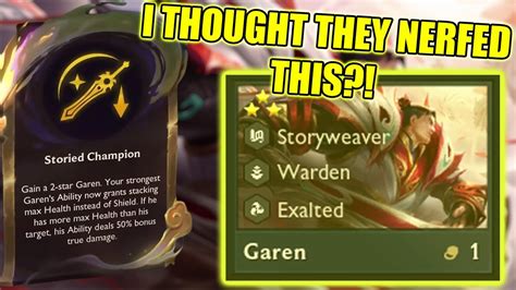 3 Star Garen STORIED CHAMPION Re Roll This Augment Is TOO Broken I