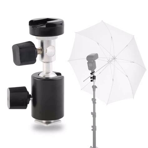 Universal Degree Camera Flash Hot Shoe Adapter Umbrella Holder Swivel Light Stand Bracket
