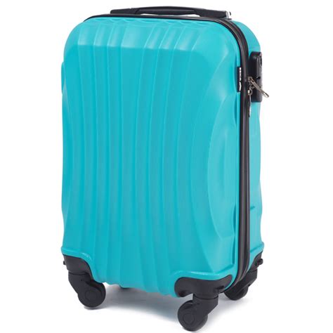 Чемодан из поликарбоната малый S, ручная кладь Wings 159 голубой на 4-х ...