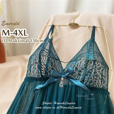 Jual Transparan Lingerie M L XL XXL Baju TidurSexy Cantik Hot Ukuran Besar Jumbo Big Size