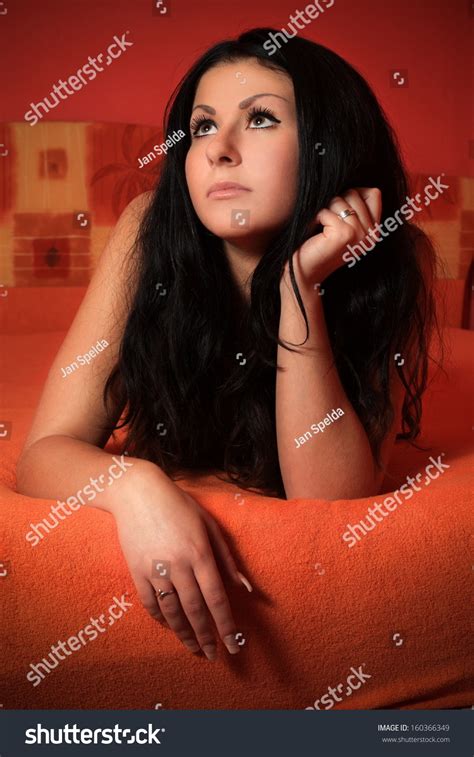 Beautiful Brunette Topless Lying On Bedin Stock Photo Shutterstock